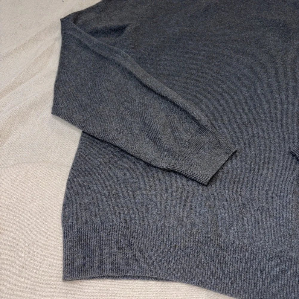 The Men's Store Bloomingdale's Cashmere Sweater‎ 1/4 Zip Men's XL Gray Preppy - Picture 3 of 13